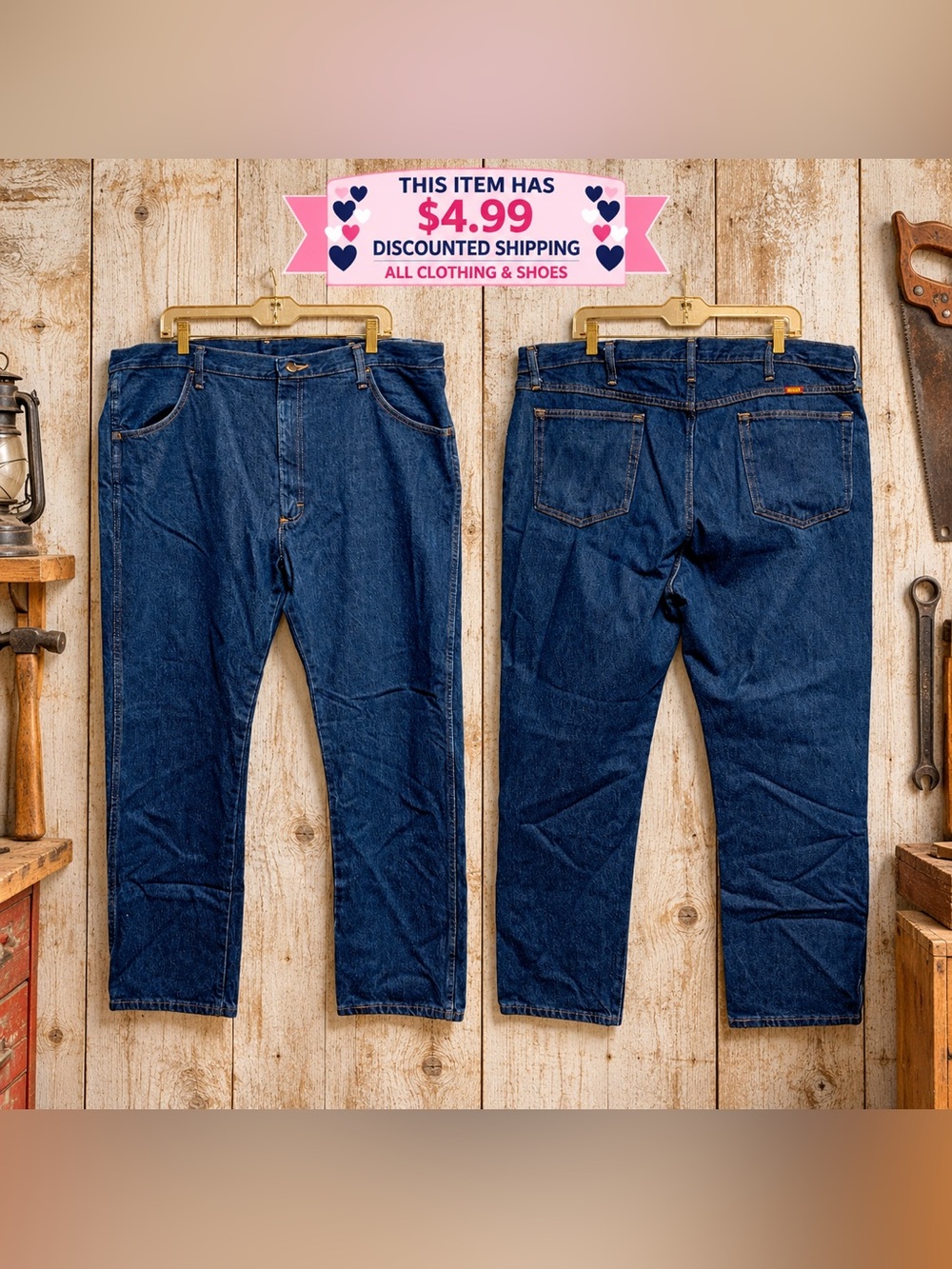 Rustler Men’s Blue Denim Jeans – (40 x 32) – NWOT